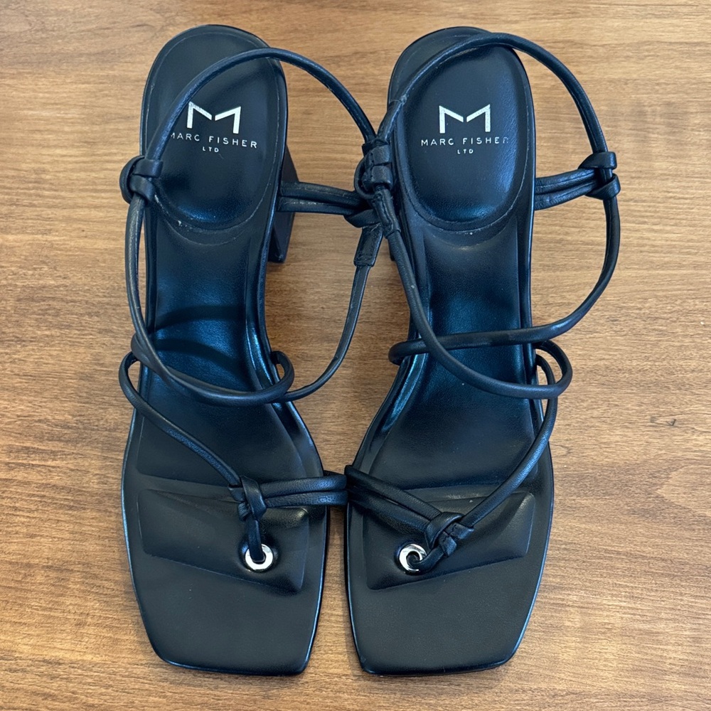 Marc Fisher Black Strappy Heels